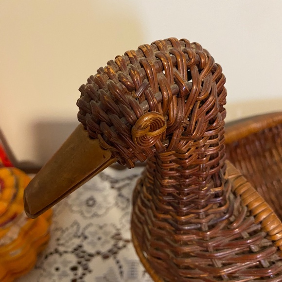 Vintage Duck Wicker Basket Fall Decor - Picture 4 of 5